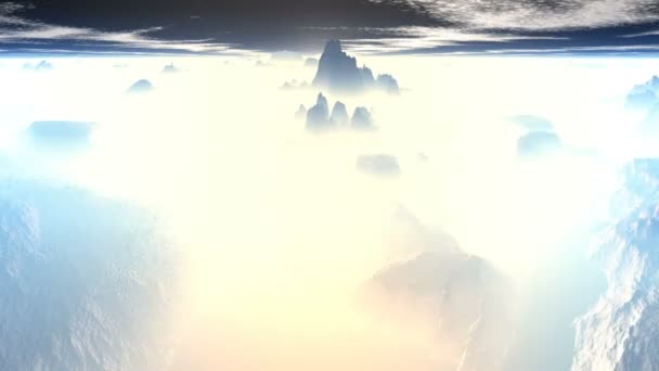 Sommets montagneux de brouillard 