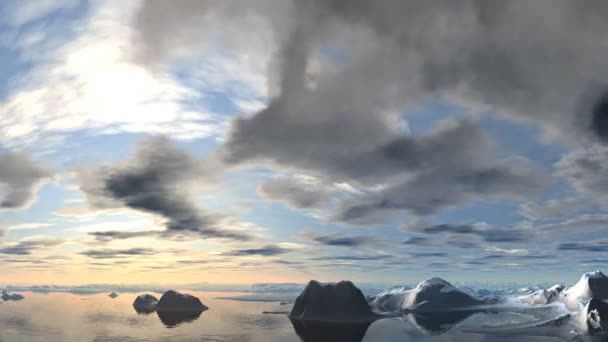 Nubes flotando sobre el lago — Vídeos de Stock