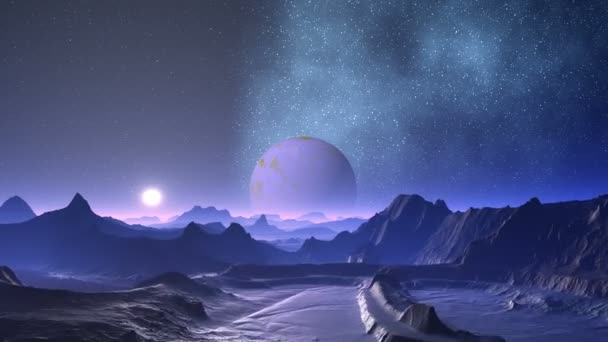 Nébuleuse et planète extraterrestres 