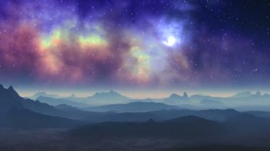 Nebulada bir yabancı gezegenin üzerinde flash