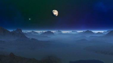 Gezegen yabancılar gökyüzünde UFO (Meteor)