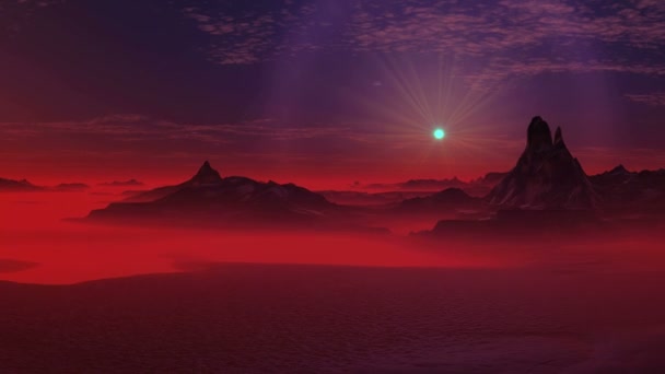 La estrella en el halo del planeta alienígenas — Vídeos de Stock