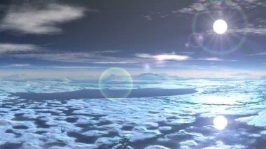 Kuzey Denizi üzerinde renkli günbatımı