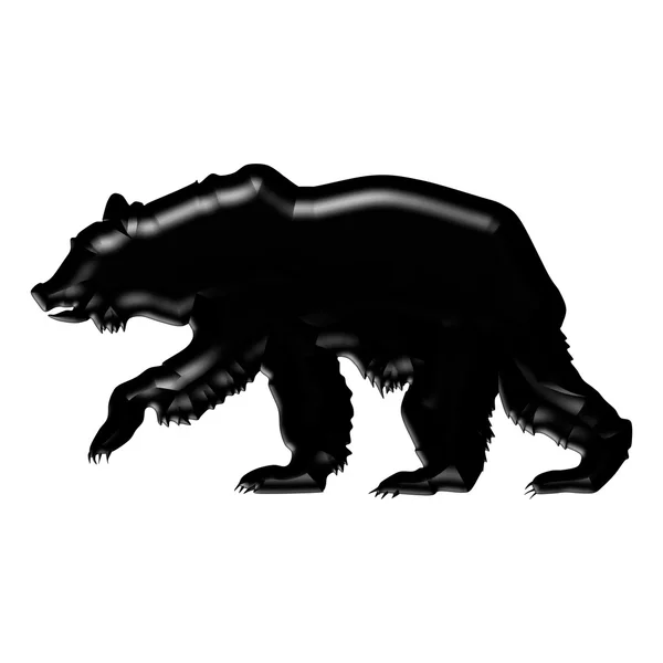 Silueta Černý Medvěd Grizzly — Stock fotografie