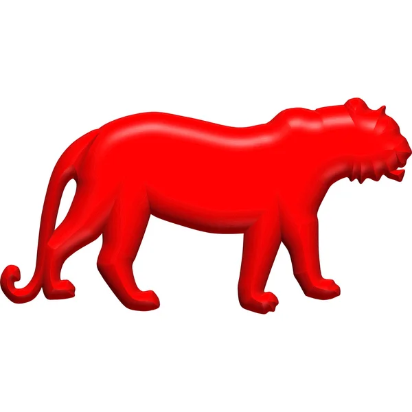 Rote Tiger-Silhouette — Stockfoto