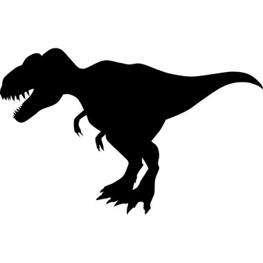 Raptor tyrannosaurus siyah siluet 