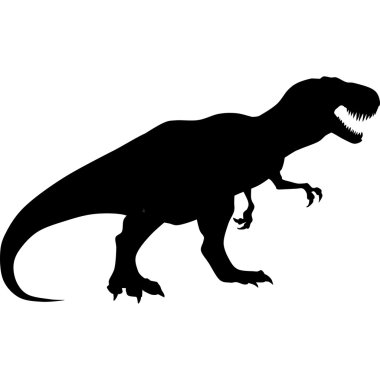 Raptor tyrannosaurus siyah siluet 