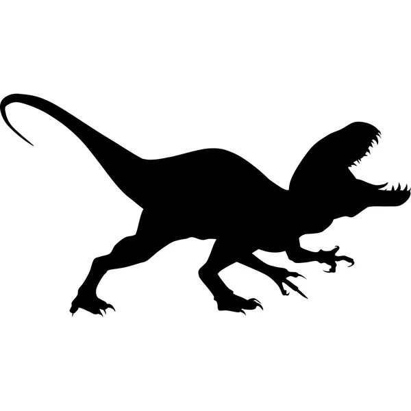 Raptor tiranossauro silhueta preta — Fotografia de Stock