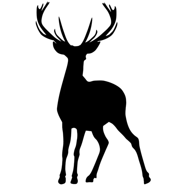 Černá silueta jelena. Vektorové ilustrace — Stock fotografie