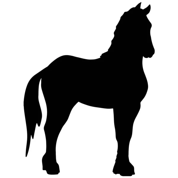 Black Silhouette Horse Icon Stallion — Stock Photo, Image