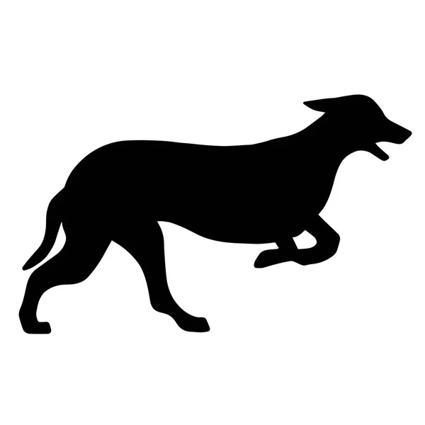 Koşan Bir Greyhound Köpeğinin Silueti Çeviklik Çizimi Bir Kurt Akrabasının — Stok fotoğraf
