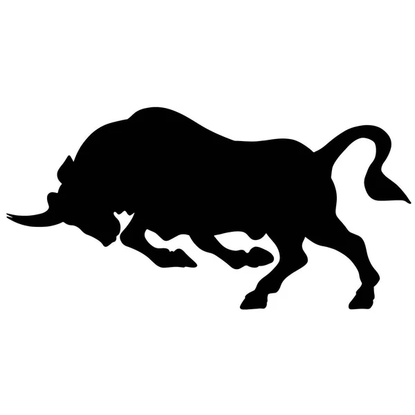 Icon Bull Silhouette Black Illustration Buffalo Symbol New Year 2021 — Stock Photo, Image