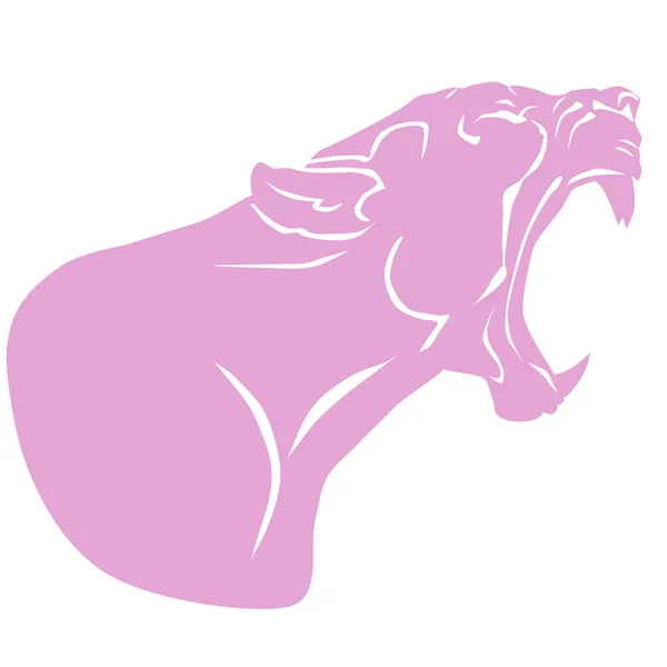 Pantera rosa ringhiante con zanne enormi — Foto Stock