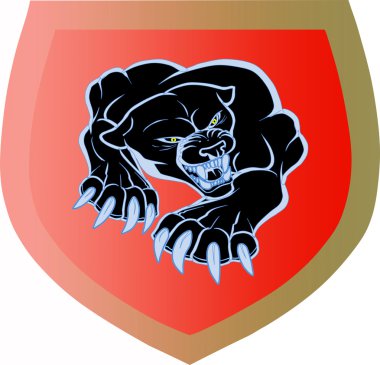 Canavar mavi pantera kırmızı kalkan