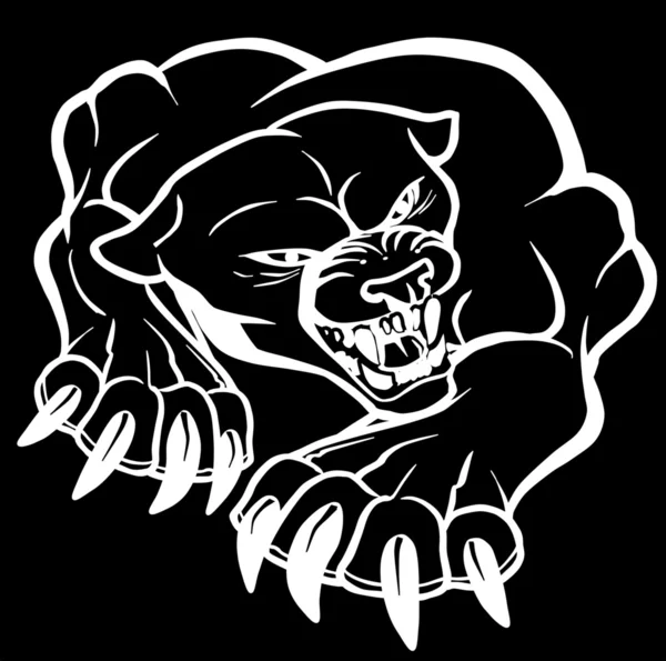 Монстр пантеры на черном фоне — стоковое фото