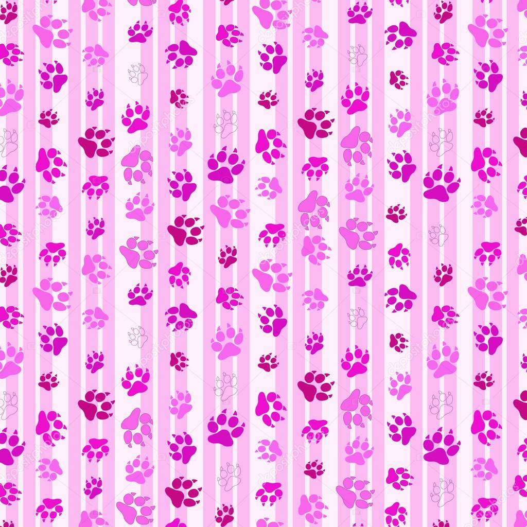 abstract background for desktop with pink cat footprints or traces