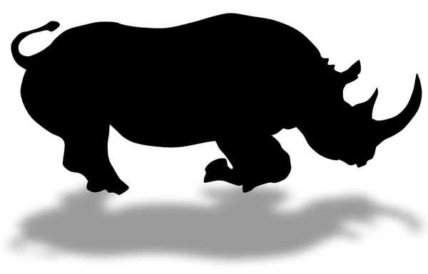 Silhouette d'un rhino2 — Photo