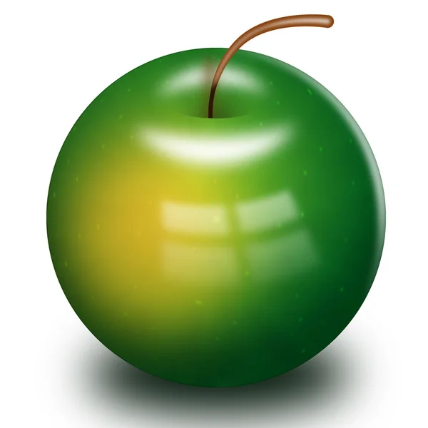 Green apple with a shadow — Stock Photo, Image