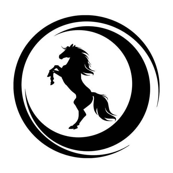 Чорний кінь силует — стокове фото