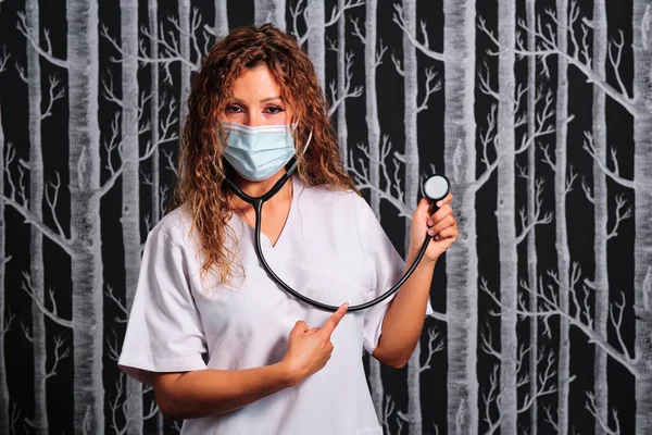 female doctor wearing protective mask - new normal