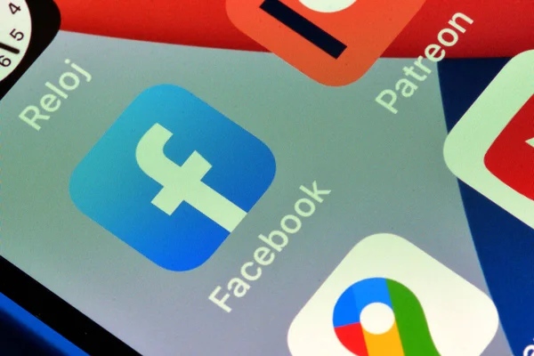 Barcelona Spain March 25 21 Iphone Screen Showing Facebook App Icon In Main Screen Barcelona Spain March 25 21 Iphone Screen Showing Facebook App Icon In Main Screen