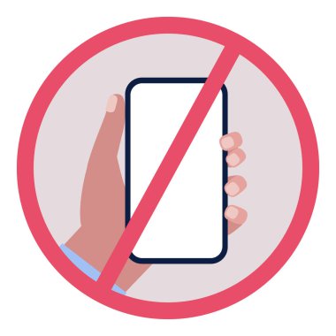 Akıllı telefon detoks konsepti. Renkli düz vektör illüstrasyonu