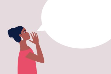 Mesaj ve iletişim konsepti. Mesaj şablonu. Düz bir şekilde vektör illüstrasyonu