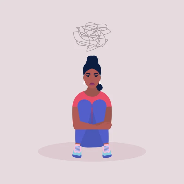 Konzept Für Psychische Gesundheit Frauen Mit Psychischen Problemen Vektor Illustration — Stockvektor