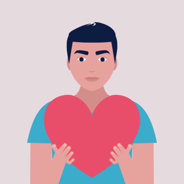 Adamın kocaman kalpleri var. Sevgililer Günü için İllüstrasyon