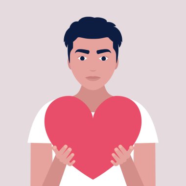 Adamın kocaman kalpleri var. Sevgililer Günü için İllüstrasyon