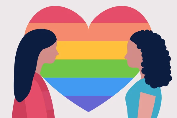 Lgbtq Paar Liebeskonzept Vektor Illustration Flachen Stil — Stockvektor