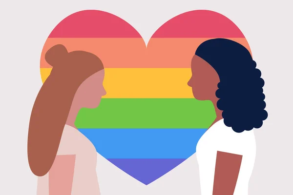 Lgbtq Koppel Liefdesconcept Vector Illustratie Een Platte Stijl — Stockvector