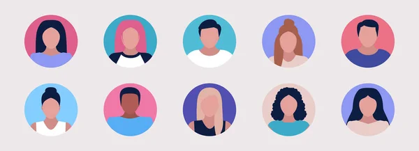 Conjunto Diferentes Puntos Vista Las Personas Frente Costado Atrás Ilustración — Vector de stock