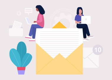 Konsept ile bağlantı kur. Dizüstü bilgisayarlı insanlar büyük harflerle çalışır.