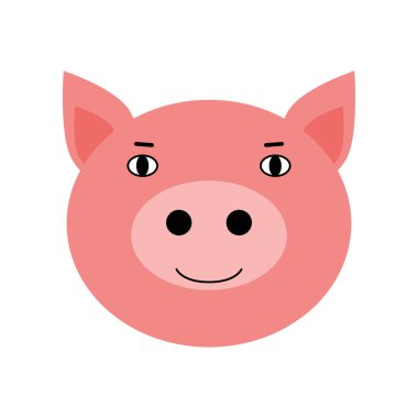 Domuz kafası çizimi. Düz bir şekilde vektör illüstrasyonu