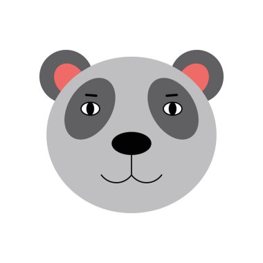 Panda baş illüstrasyonu. Düz bir şekilde vektör illüstrasyonu