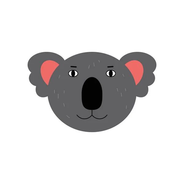 Koala Hoofd Illustratie Vector Illustratie Een Platte Stijl — Stockvector