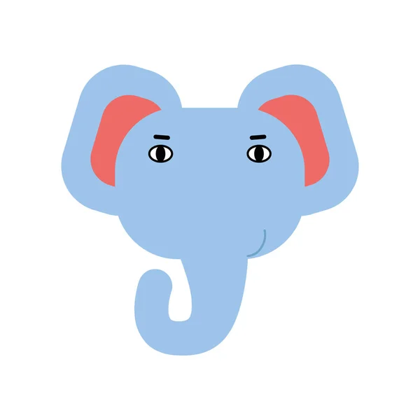 Ilustración Cabeza Elefante Ilustración Vectorial Estilo Plano — Vector de stock