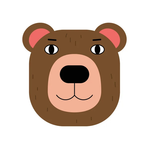 Ilustración Cabeza Oso Ilustración Vectorial Estilo Plano — Vector de stock