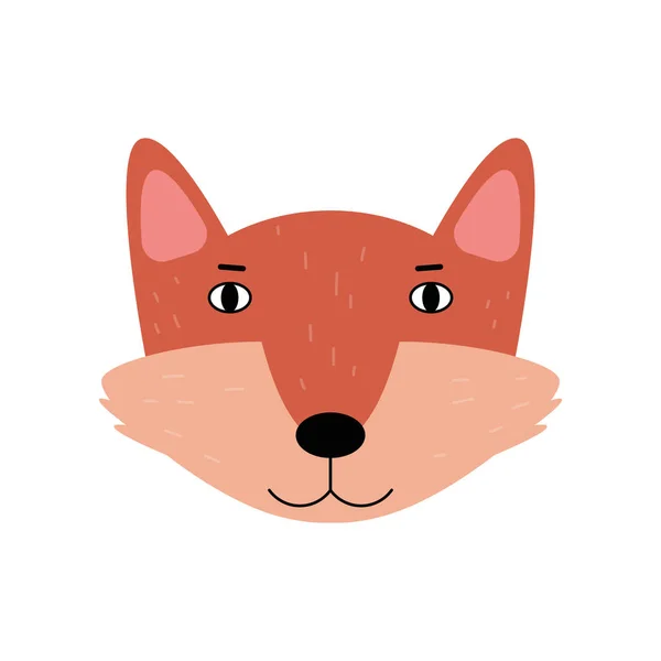 Fox Head Illustration Vector Illustration Flat Style — Stock Vector