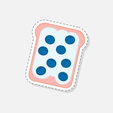 Yaban mersinli sandviç. Düz bir şekilde vektör illüstrasyonu