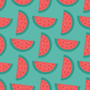 Karpuz deseni. Düz bir şekilde vektör illüstrasyonu