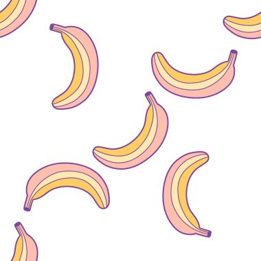 Muz deseni. Düz bir şekilde vektör illüstrasyonu