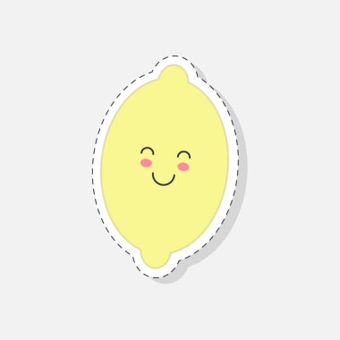 Limon etiketi. Düz bir şekilde vektör illüstrasyonu