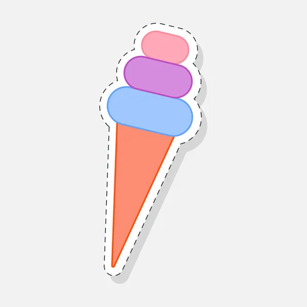 アイスクリームのステッカー 平面図のベクトル図 — ストックベクタ