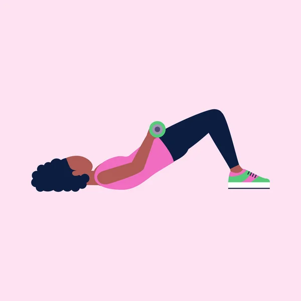 Illustration Jeunes Femmes Effectuant Des Exercices Isolés Sur Fond Clair — Image vectorielle