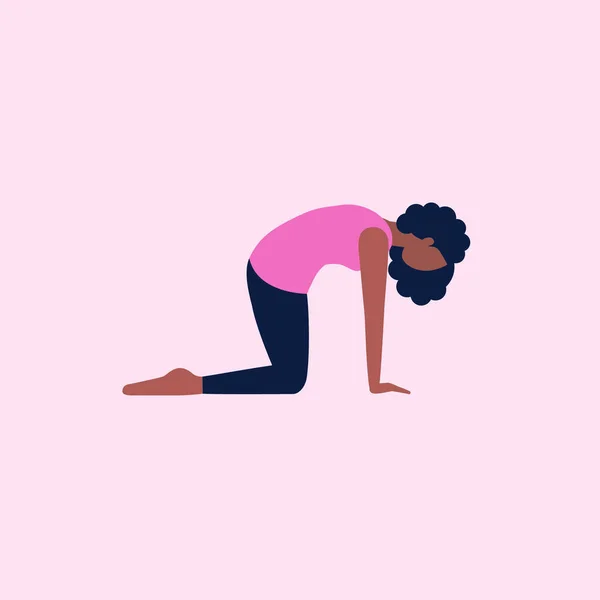 Junge Frau Yoga Posen Vektor Flachen Stil — Stockvektor
