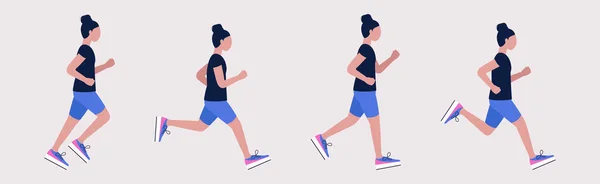 Uma Mulher Correr Ilustração Vetorial Com Mulher Correndo Treino Para — Vetor de Stock