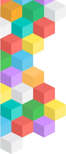Latar belakang geometris dengan kubus berwarna - Stok Vektor