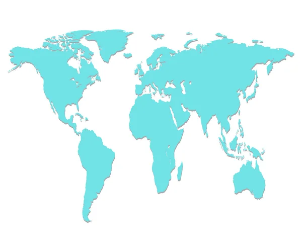 Blå världskarta — Stock vektor